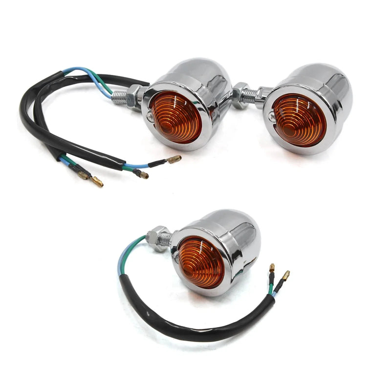 Harley Davidson Yellow Chrome Motorcycle Turn Signal Lamps