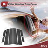 Honda HR-V (2022) Black Carbon Fiber 8 Pcs Car Door Pillar Window Trim