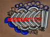 Universal 2.25" Aluminum Intercooler Turbo Piping & Blue Hose T-Clamp Kits
