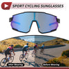 Motorcycle Riding Goggles Blue Lens Black Frame UV400 Cycling Sunglasses
