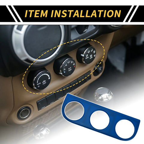 Jeep Wrangler JK (2011-2017) Blue AC Switch Button Control Cover Trim
