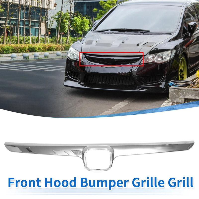 Honda Civic 2006-2008 Chrome Silver Tone Front Grille Trim