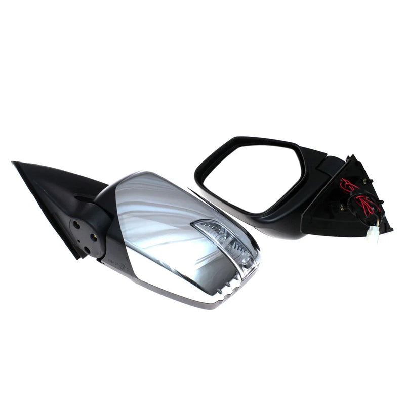 Mitsubishi L200 Triton Warrior 2006-2015 Chrome Electric Wing Mirrors LED