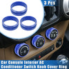 Jeep Wrangler JK JKU (2011-2018) Blue 3 x Car AC Switch Knob Cover Rings
