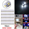 Car 50PC White T10 Wedge Canbus ERROR FREE 5050 5SMD LED Light Bulbs