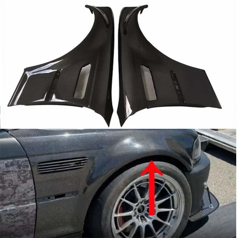 BMW M3 E46 2001-2006 Real Carbon Fiber Front Side Vent Fender Panel Cover