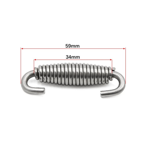 Motorcycle 2 x Stainless Steel Silver Tone Swivel Exhaust Pipe Springs