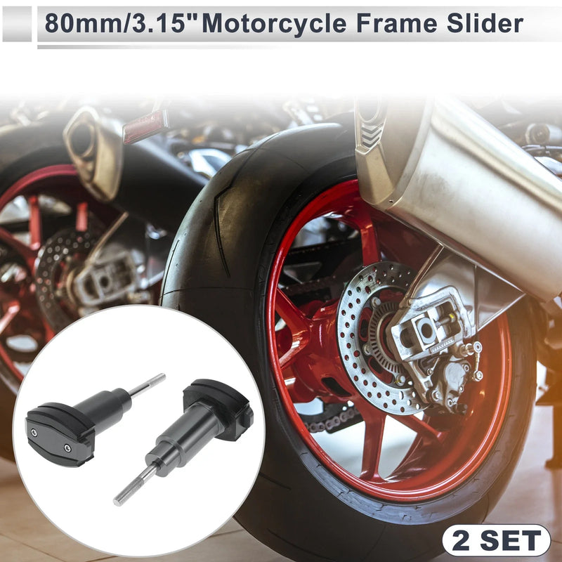 Make Model Aluminum Alloy Plastic Motorcycle Slider Frame Titanium Tone