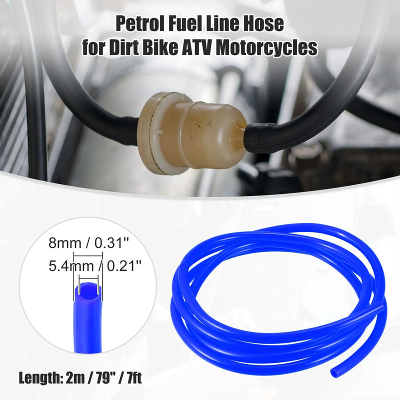 Motorcycle Dirt Bike Fuel Vent Line Hose 0.31'' x 7ft Blue