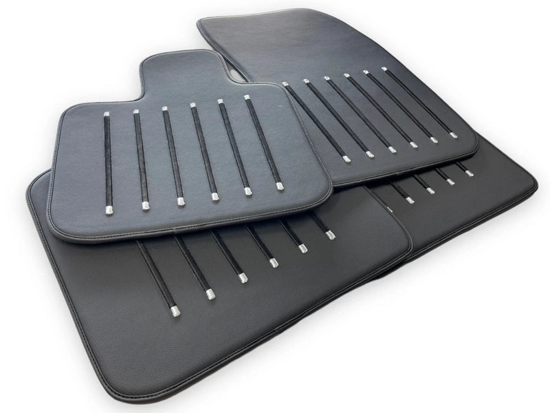 Rolls Royce Black Badge Phantom Black Leather Floor Mats (2003-2016)