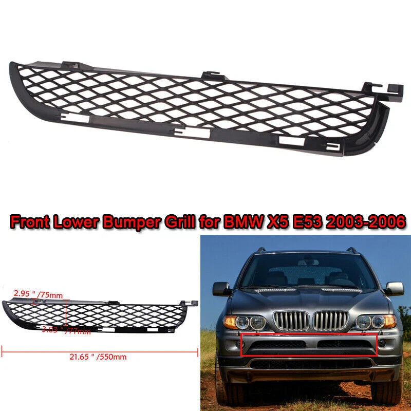 BMW X5 E53 New Left Front Upper Bumper Mesh Grill (2004-2006)