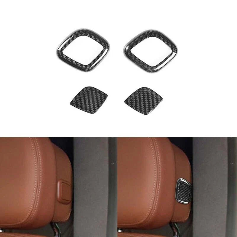For Maserati Ghibli 13-21 Real Carbon Fiber Headrest Adjust Buttons Cover Trim