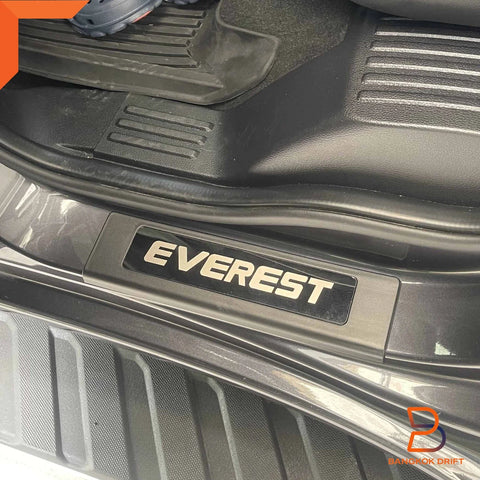 Ford Everest 4x Black Door Step Protectors Sill Scuff Plates (15-22)