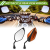 M10 Motorcycle Rear View Mirrors Leaf Shape Orange Iron Plastic 1 Set
