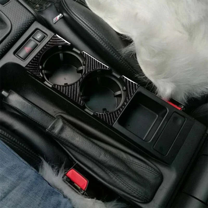 BMW 3 Series E46 1998-2005 Carbon Fiber Interior Cup Holder Cover Trim fit