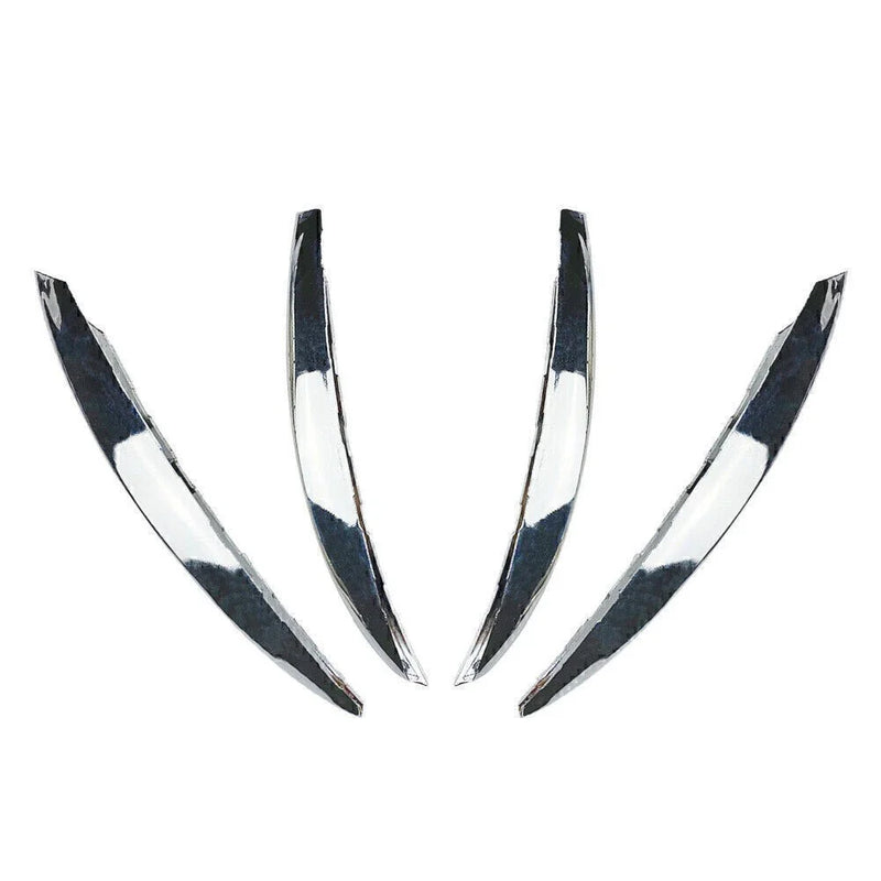 Benz C-Class Silver Front Bumper Splitter Fins Spoiler Canard Trim (2022-2023)