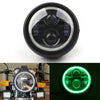 Motorcycle 6.5" Headlight Hi/Lo w/ Green Halo (Universal)