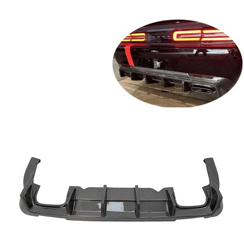 Dodge Challenger 2013-2023 Real Carbon Fiber Rear Bumper Diffuser Cover