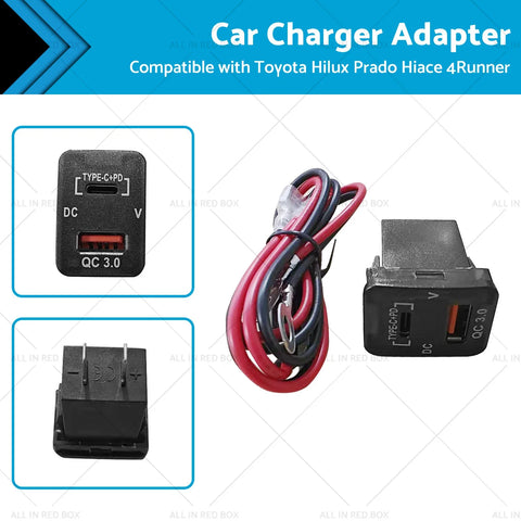 Toyota Hilux Prado (12-20) - Blue LED C + Volt QC 3.0 USB Charger