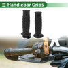 Motorcycle 7/8" 22mm Black Hand Grips Rhombus Pattern