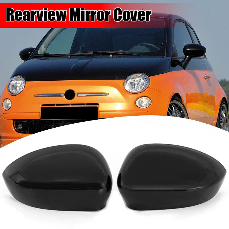 Fiat 500 Glossy Black Left & Right Mirror Covers (2007-2019)