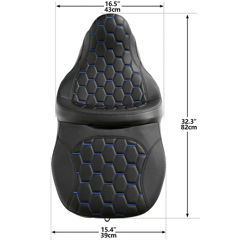 Harley Touring Street Glide Black Rider Driver Passenger Seat (2009-2023)