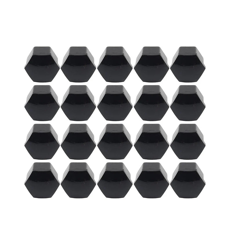 Audi 17mm Black Wheel Lug Nut Bolt Cover Caps 20Pcs