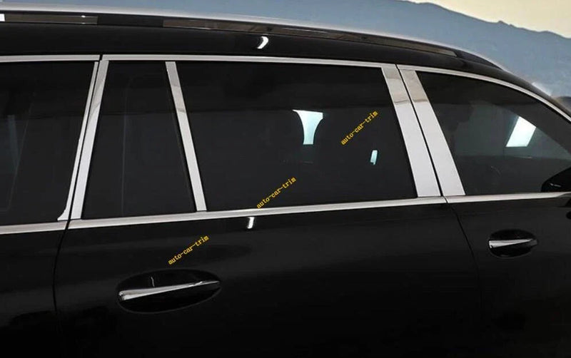 Benz GLS-Class 10PCS Chrome Steel Window Center Pillar Cover Trim (2020–2025)