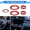 Honda Civic Red Engine Start Speaker Switch Knob Cover Ring (2016-2021)