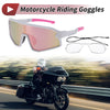 Motorcycle Riding Goggles Pink Lens White Pink Frame Tri-Acetyl Cellulose