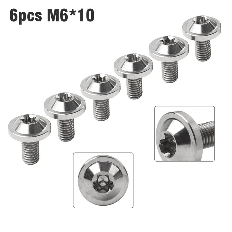 Bike Motorcycle 6 x Titanium Alloy M6x10mm Torx Head Bolts