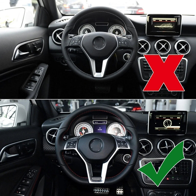 Mercedes Benz W176 W204 W212 Silver Steering Wheel Cover Trim (2012-2014)