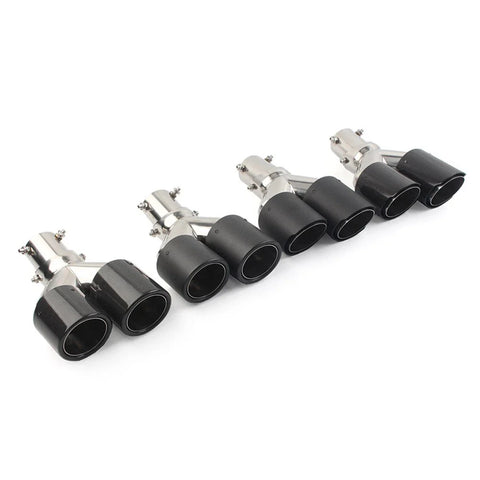Car - Outlet 89mm Y Shape Double Exit Exhaust Muffler Tip