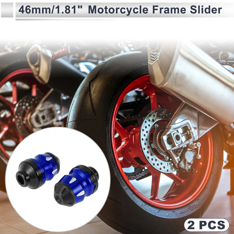 Make Model 2 x 15mm Aluminum Alloy Plastic Motorcycle Slider Frame Blue