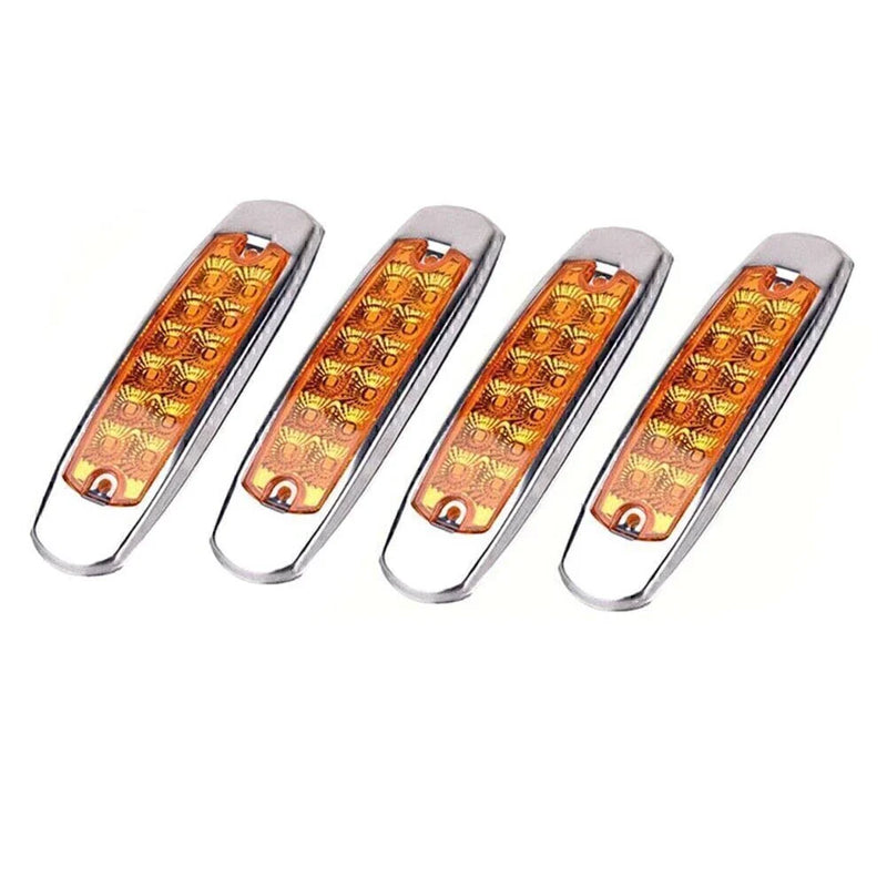Freightliner Truck Trailer Lights 4 x Amber 12 LED Side Marker Lamps