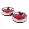 Harley Touring Road King 3-1/4" Turn Signal Bezels Red Lens Covers (2009-2023)