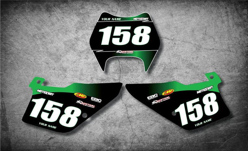 Kawasaki KDX 200 (1997-2005) - SUNRISE Style Custom Number Plate Graphics