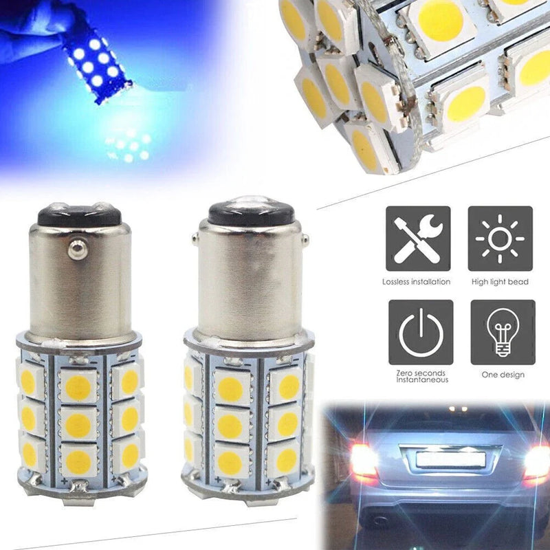 Marine Boat - Blue 2 x 27SMD BA15D LED Light Bulbs (1004, 1076, 1142)