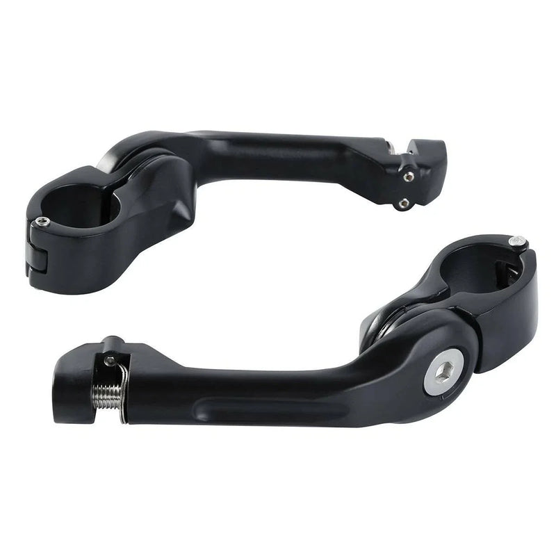 Harley Touring 32mm Matte Adjustable Highway Long Angled Foot Pegs (2009-2023)