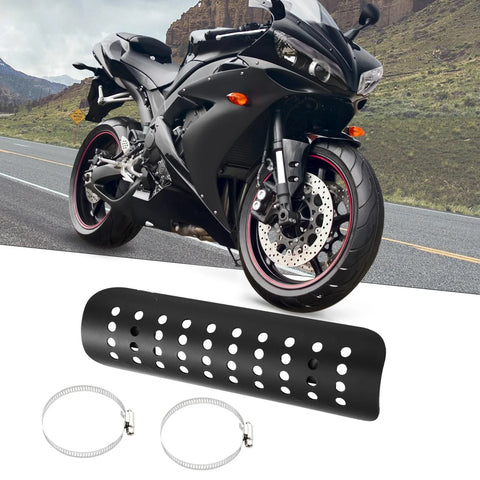 Harley Black Set Exhaust Heat Shield Pipe with Hole