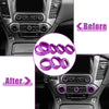 Chevy Silverado, GMC Sierra 8 Pcs Purple AC Radio Switch Knob Covers (14-18)