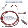Motorcycle Brake Line 74.8" 10mm Hydraulic Oil Hose Stainless Steel Red