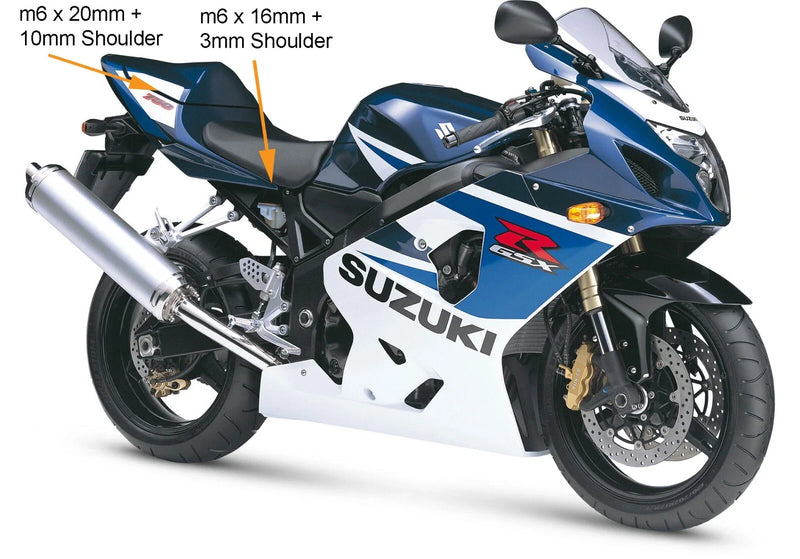 Suzuki GSX-R600 R750 4x rear fairing bolts (2004-2005)