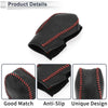 Ford Fusion Car Pebbled Gear Shift Knob Cover 1 x Black Red Faux Leather