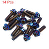 Motorcycle 14pcs M6 Titanium Alloy Hex Bolts Fastener Clips Screws