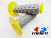 Honda CR80 Yellow Grey Diamond Handlebar Grip Set