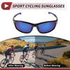 Motorcycle Riding Goggles Blue Lens Black Frame PC Cycling Sunglasses