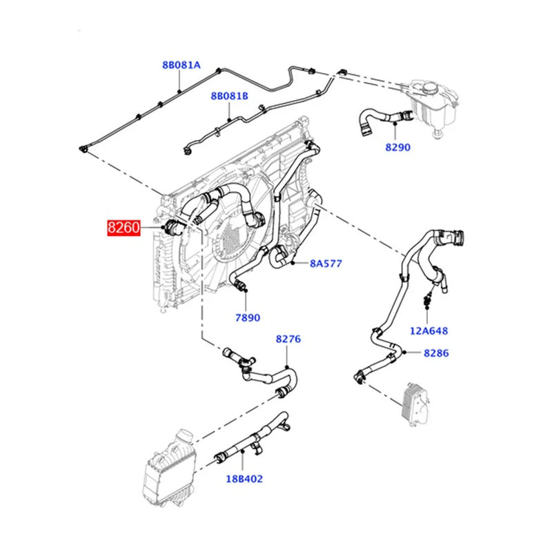 Land Rover Range Rover Evoque Upper Radiator Water Hose (2019-2024)