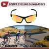 Men and Women Motorcycle Riding Goggles Red Lens Black Frame Shades Glasses