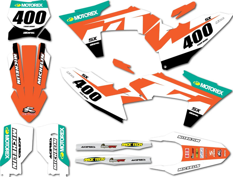KTM SX Custom Graphics Full Kit RECKLESS STYLE Stickers (2023)